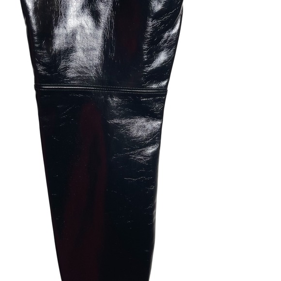 SPANX Faux Leather High Waisted Leggings Pants Shiny Black Size M - Picture 5 of 6